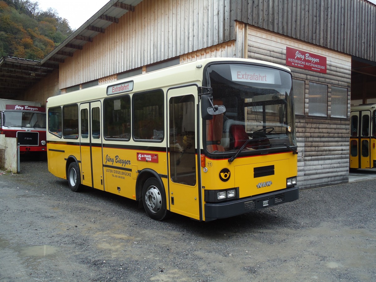 (130'784) - Biegger, Uster - Nr. 11 - NAW/R&J (ex AS Engi Nr. 7) am 24. Oktober 2010 in Ziegelbr�cke, Museum
