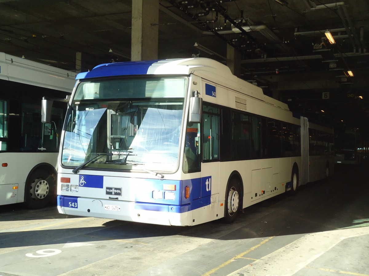 (130'887) - TL Lausanne - Nr. 543/VD 1470 Van Hool am 13. November 2010 in Lausanne, D�p�t Pr�laz