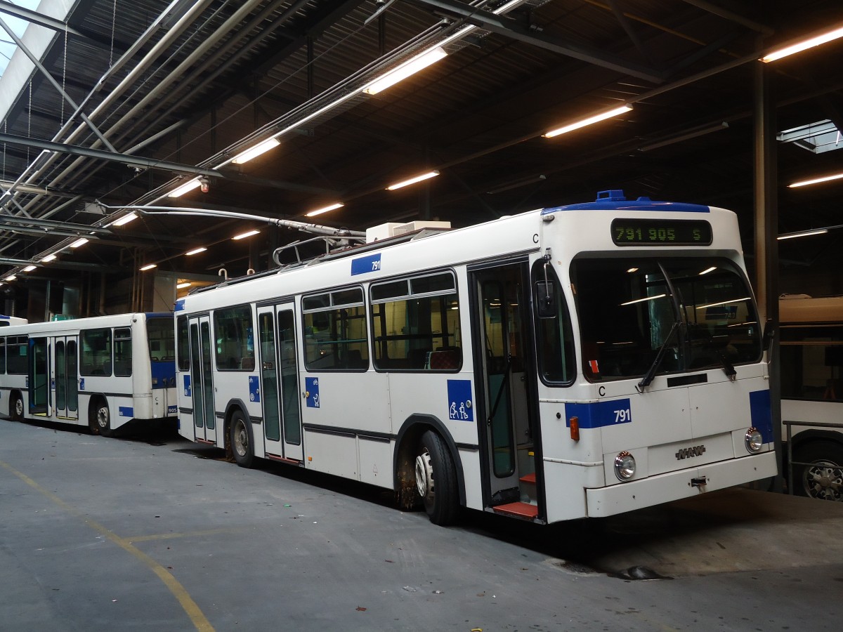 (130'900) - TL Lausanne - Nr. 791 - NAW/Lauber Trolleybus am 13. November 2010 in Lausanne, D�p�t Pr�laz
