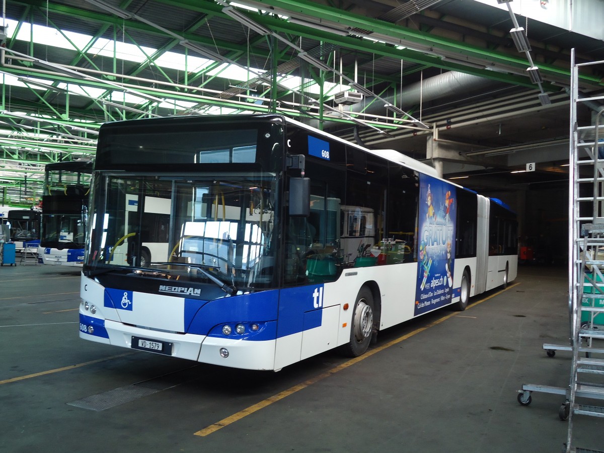 (130'911) - TL Lausanne - Nr. 608/VD 1579 - Neoplan am 13. November 2010 in Lausanne, D�p�t Pr�laz