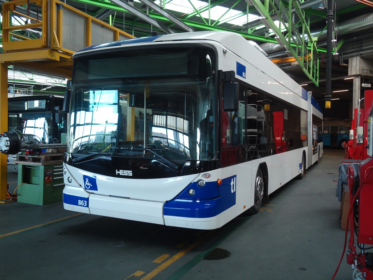 (130'918) - TL Lausanne - Nr. 863 - Hess/Hess Gelenktrolleybus am 13. November 2010 in Lausanne, D�p�t Pr�laz