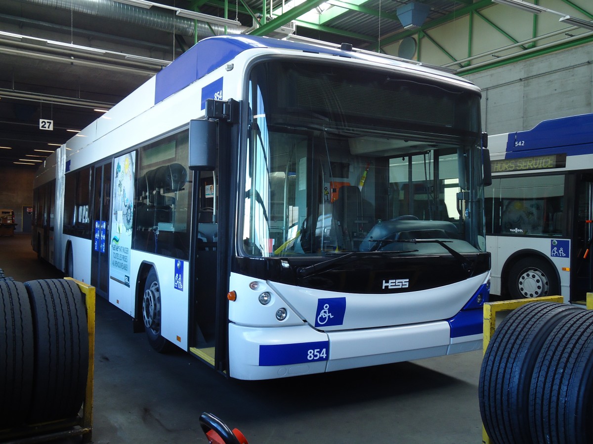 (130'936) - TL Lausanne - Nr. 854 - Hess/Hess Gelenktrolleybus am 13. November 2010 in Lausanne, D�p�t Pr�laz