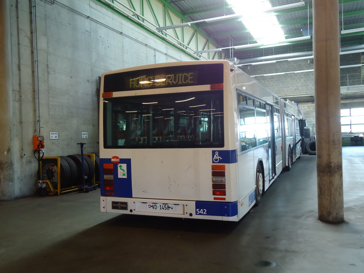 (130'937) - TL Lausanne - Nr. 542/VD 1458 - Van Hool am 13. November 2010 in Lausanne, D�p�t Pr�laz