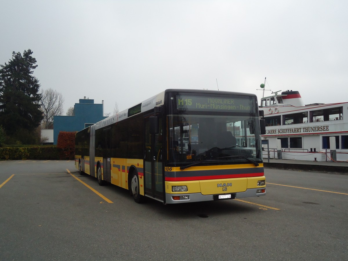 (131'070) - STI Thun - Nr. 106/BE 577'106 - MAN am 21. November 2010 bei der Schiffl�ndte Thun