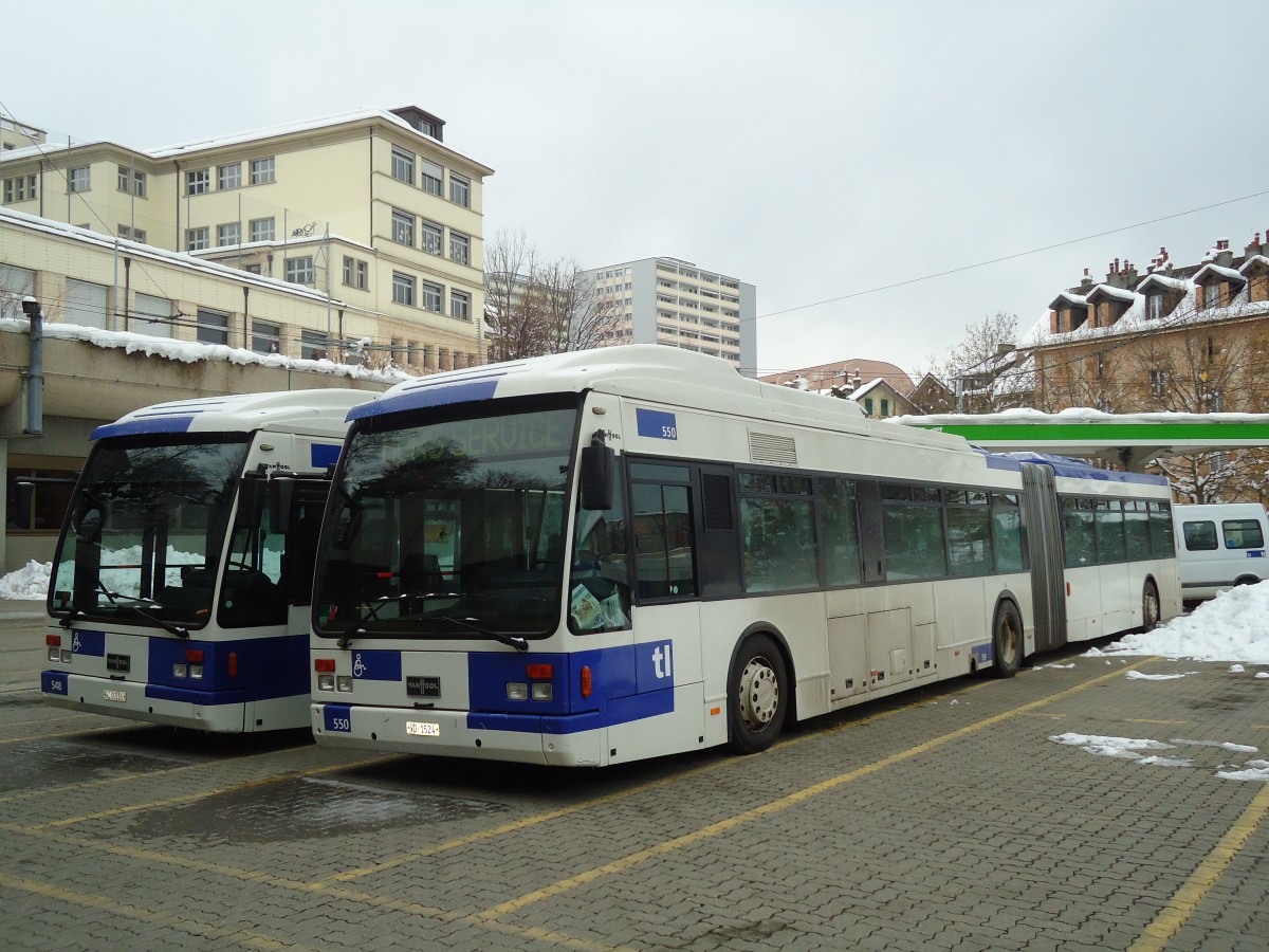 (131'212) - TL Lausanne - Nr. 550/VD 1524 - Van Hool am 5. Dezember 2010 in Lausanne, D�p�t Borde