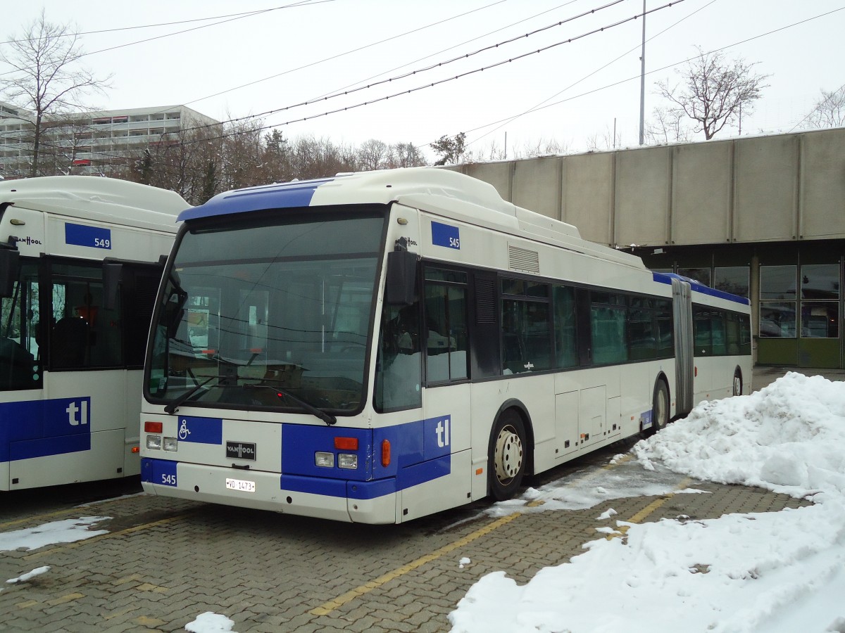 (131'217) - TL Lausanne - Nr. 545/VD 1473 - Van Hool am 5. Dezember 2010 in Lausanne, D�p�t Borde