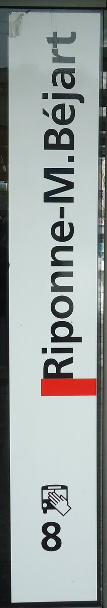 (131'220) - tl-Haltestellenschild - Lausanne, Riponne-M. B�jart - am 5. Dezember 2010
