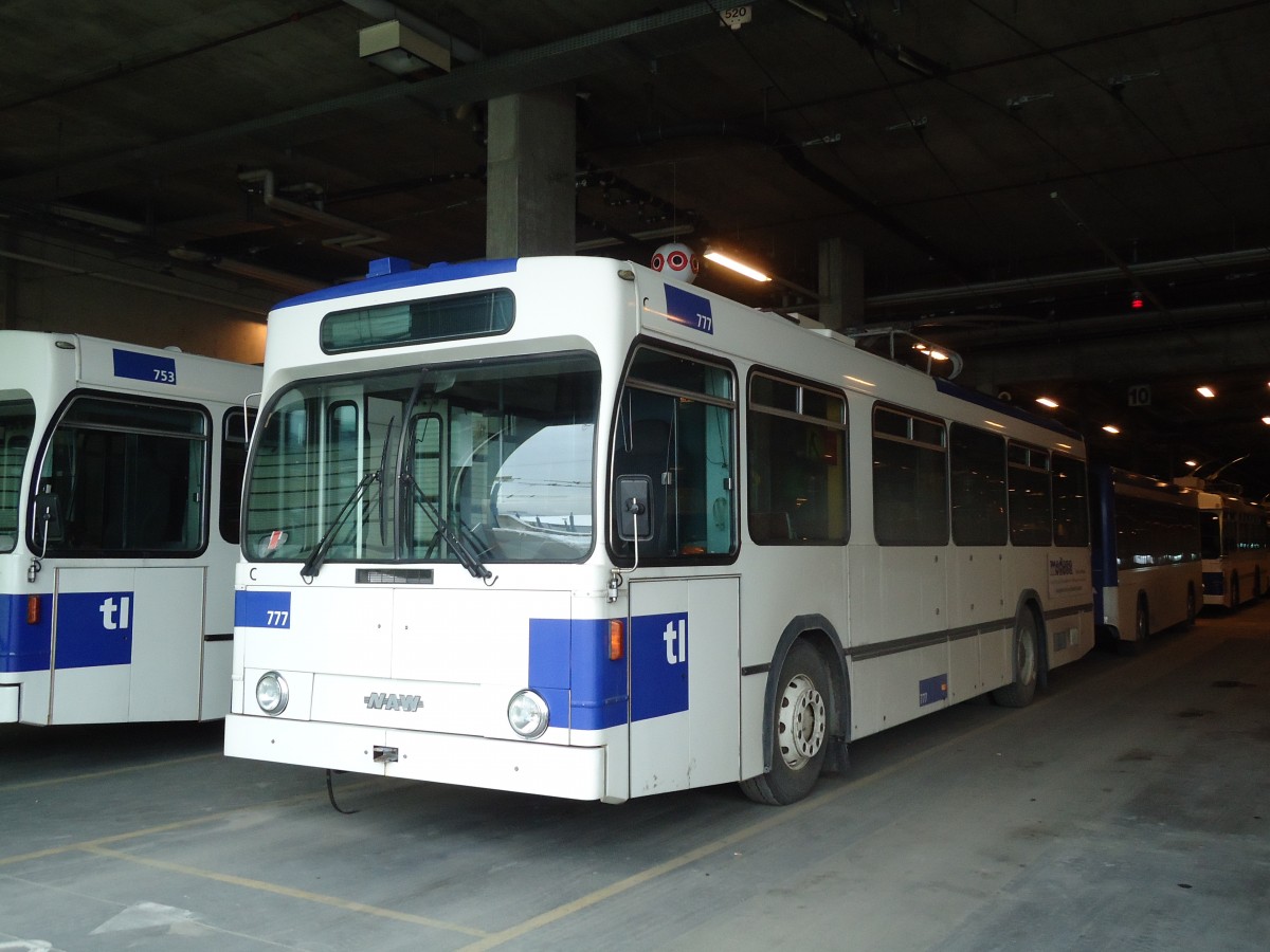 (131'249) - TL Lausanne - Nr. 777 - NAW/Lauber Trolleybus am 5. Dezember 2010 in Lausanne, D�p�t Pr�laz
