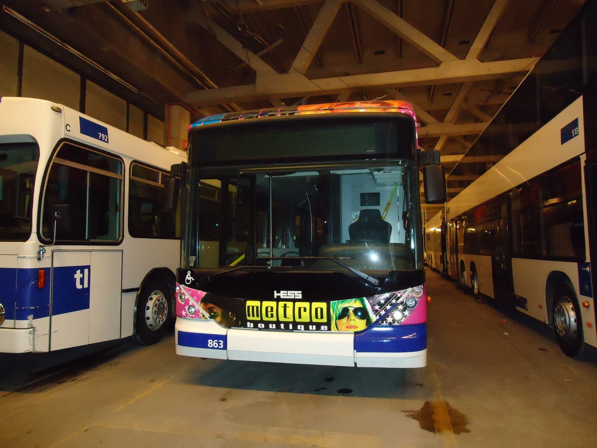 (131'292) - TL Lausanne - Nr. 863 - Hess/Hess Gelenktrolleybus am 5. Dezember 2010 in Lausanne, D�p�t Borde