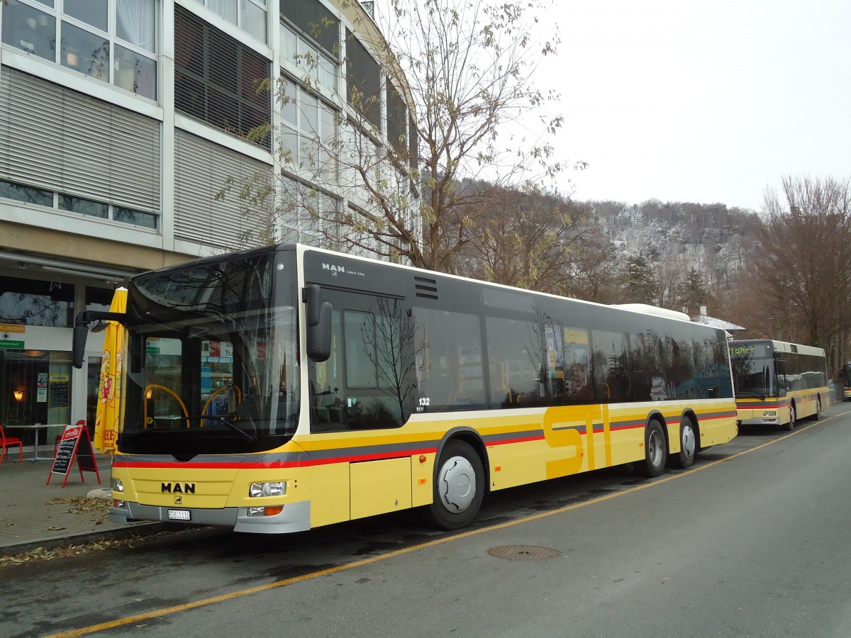 (131'547) - STI Thun - Nr. 132/BE 801'132 - MAN am 10. Dezember 2010 bei der Schiffl�ndte Thun