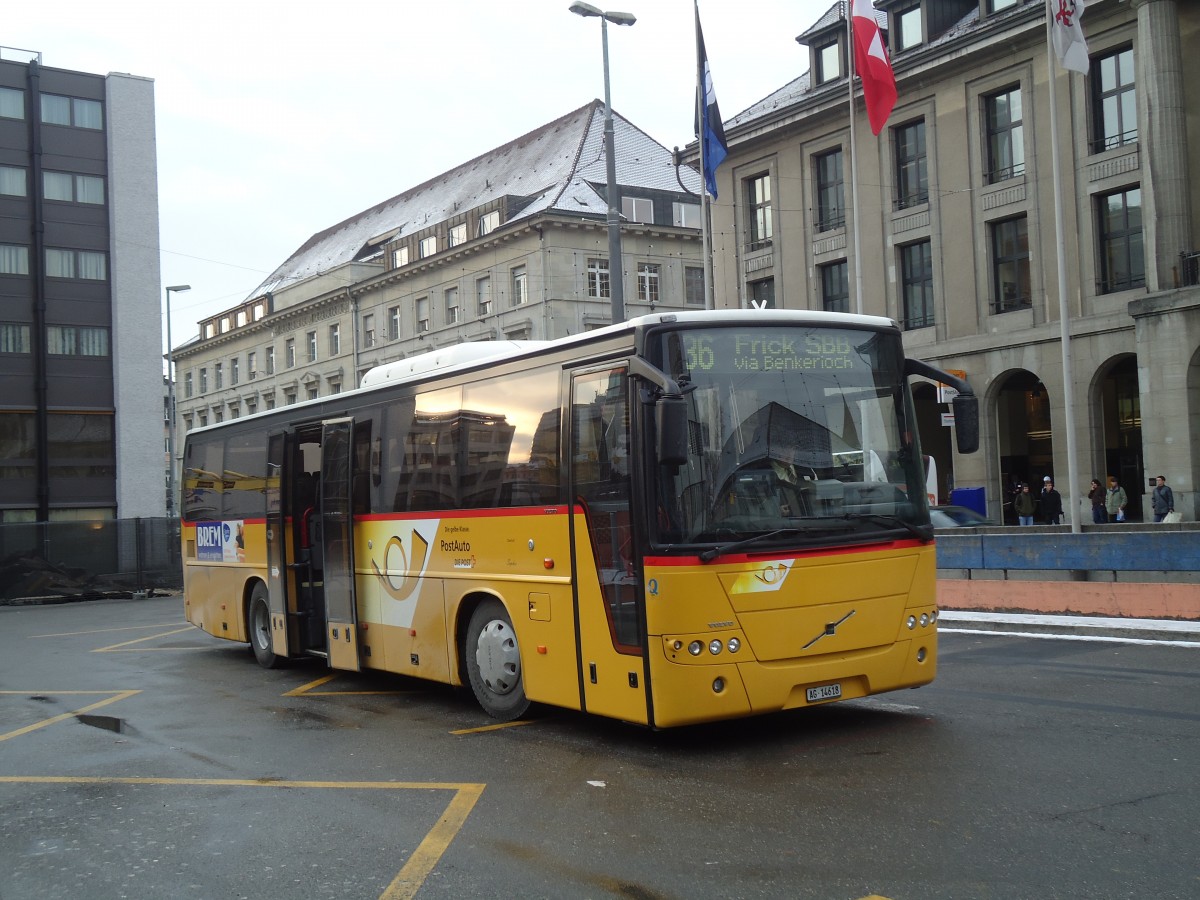 (131'624) - Brem, W�lflinswil - AG 14'618 - Volvo am 15. Dezember 2010 beim Bahnhof Aarau