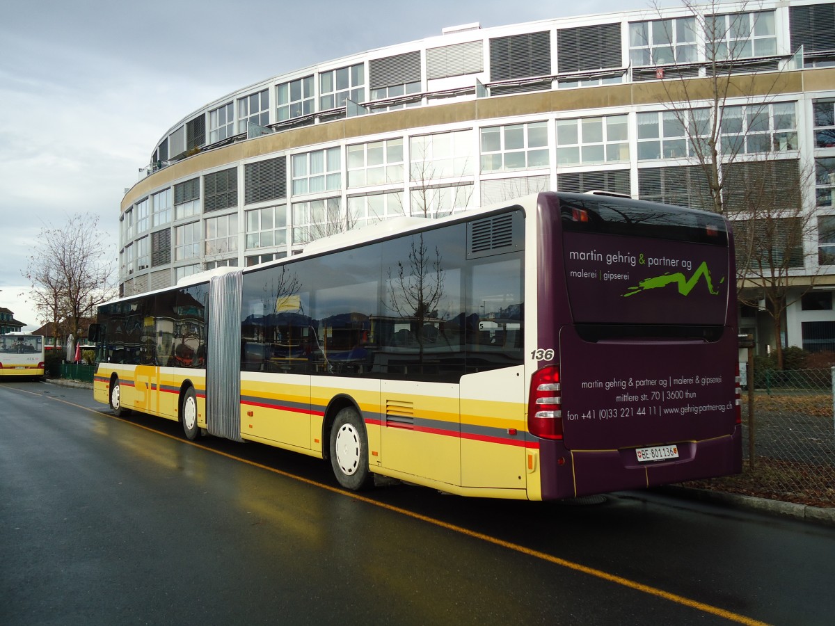 (132'328) - STI Thun - Nr. 136/BE 801'136 - Mercedes am 13. Januar 2011 bei der Schiffl�ndte Thun