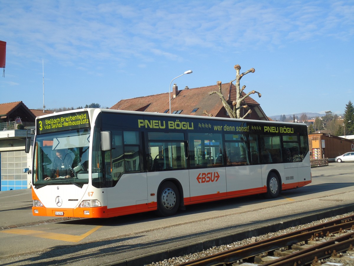 (132'437) - BSU Solothurn - Nr. 67/SO 142'067 - Mercedes am 24. Januar 2011 beim Bahnhof Lohn-L�terkofen
