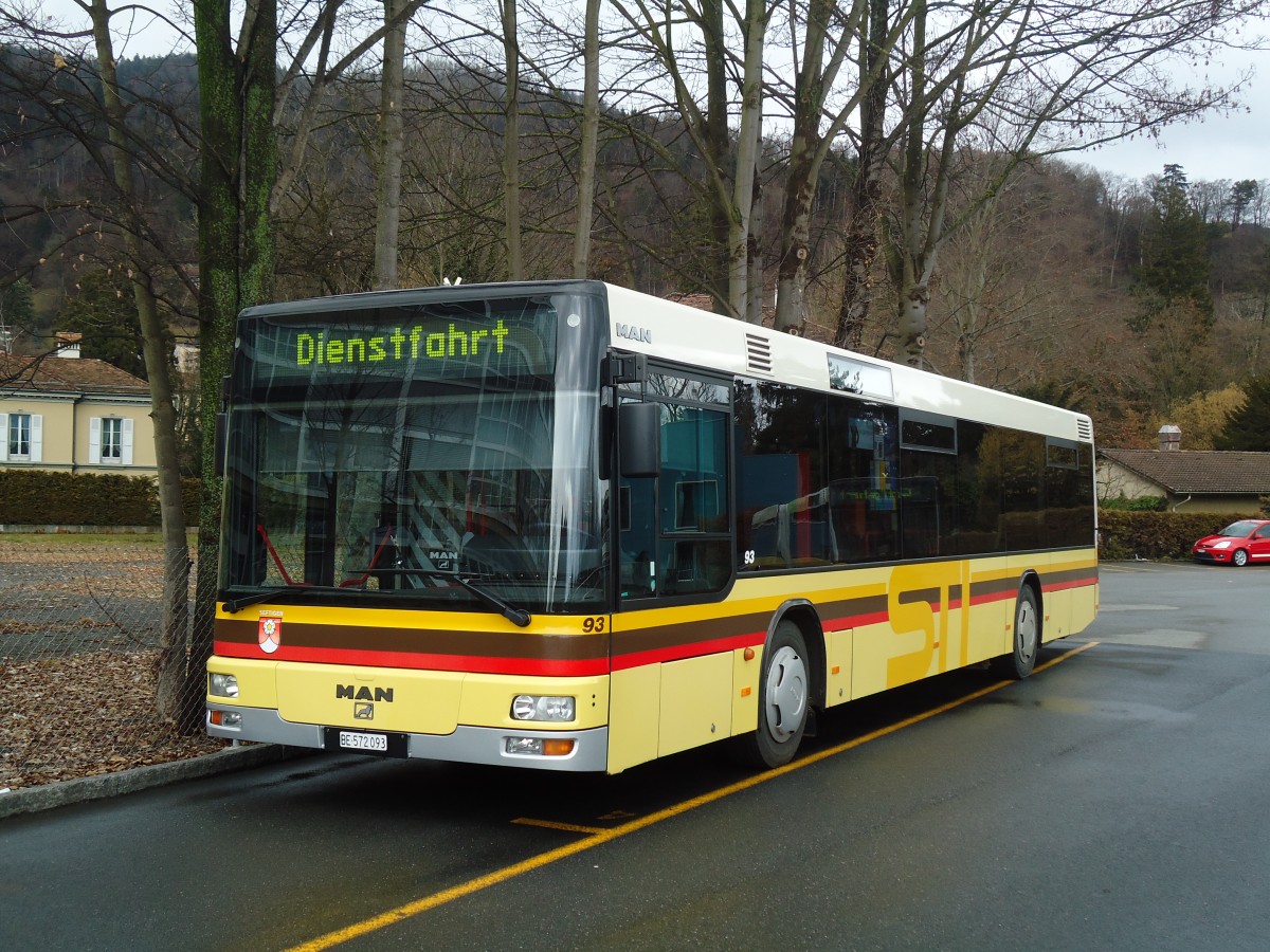 (132'651) - STI Thun - Nr. 93/BE 572'093 - MAN am 27. Februar 2011 bei der Schiffl�ndte Thun