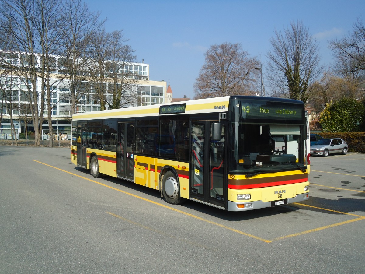 (132'662) - STI Thun - Nr. 78/BE 265'478 - MAN am 3. M�rz 2011 bei der Schiffl�ndte Thun