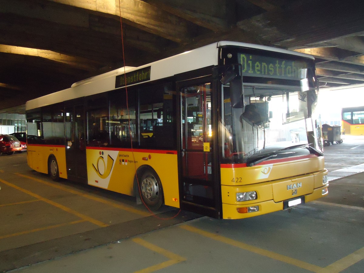 (132'672) - PostAuto Bern - Nr. 422/BE 393'430 - MAN am 6. M�rz 2011 in Bern, Postautostation