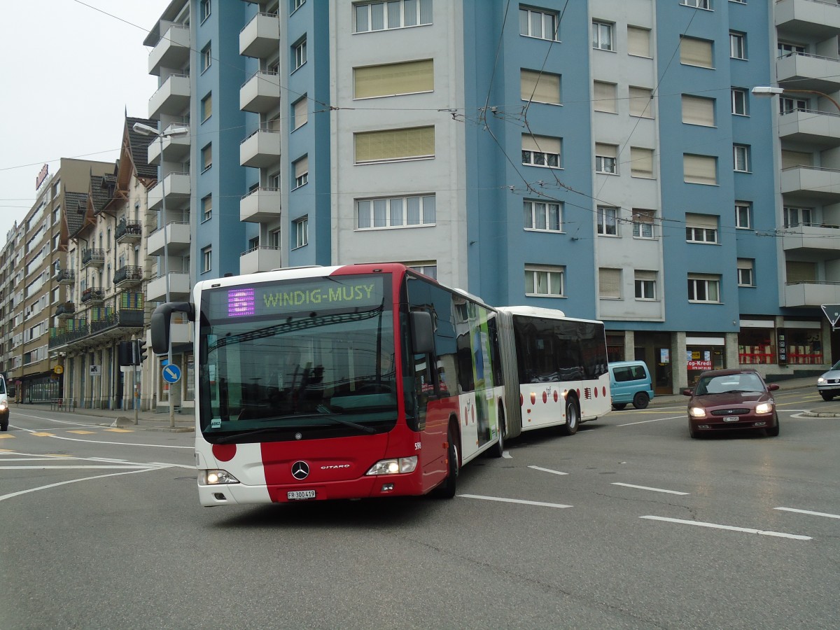 (132'690) - TPF Fribourg - Nr. 598/FR 300'419 - Mercedes am 7. M�rz 2011 in Fribourg, Avenue Beauregard
