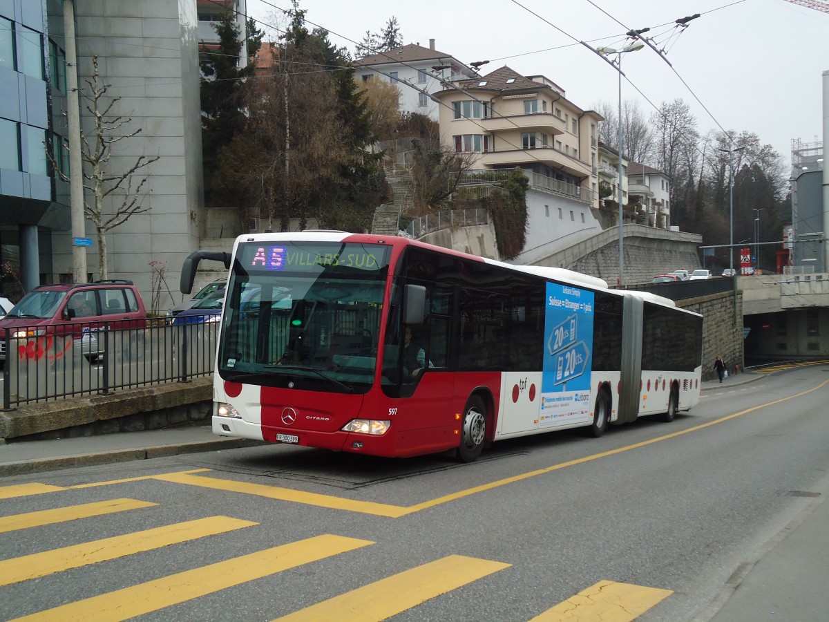 (132'692) - TPF Fribourg - Nr. 597/FR 300'399 - Mercedes am 7. M�rz 2011 in Fribourg, Avenue Beauregard
