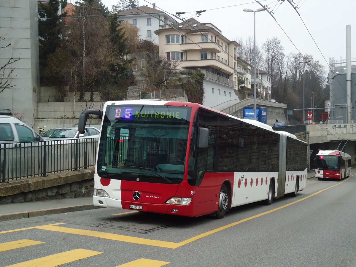 (132'696) - TPF Fribourg - Nr. 592/FR 300'437 - Mercedes am 7. M�rz 2011 in Fribourg, Avenue Beauregard