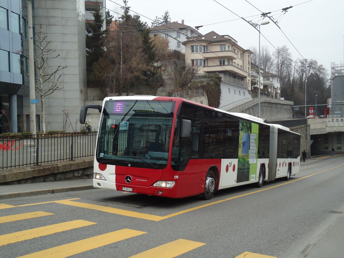 (132'707) - TPF Fribourg - Nr. 598/FR 300'419 - Mercedes am 7. M�rz 2011 in Fribourg, Avenue Beauregard