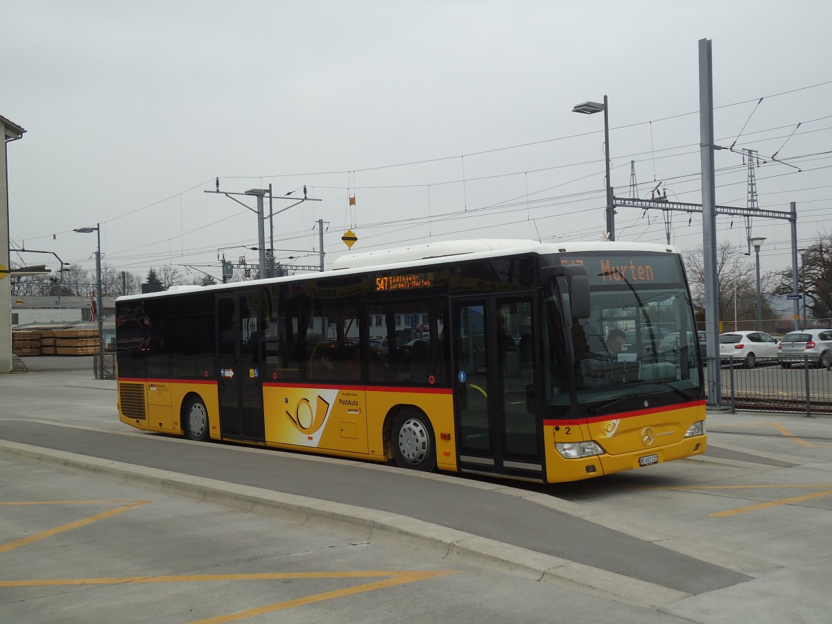 (132'724) - Klopfstein, Laupen - Nr. 2/BE 652'122 - Mercedes am 7. M�rz 2011 beim Bahnhof D�dingen