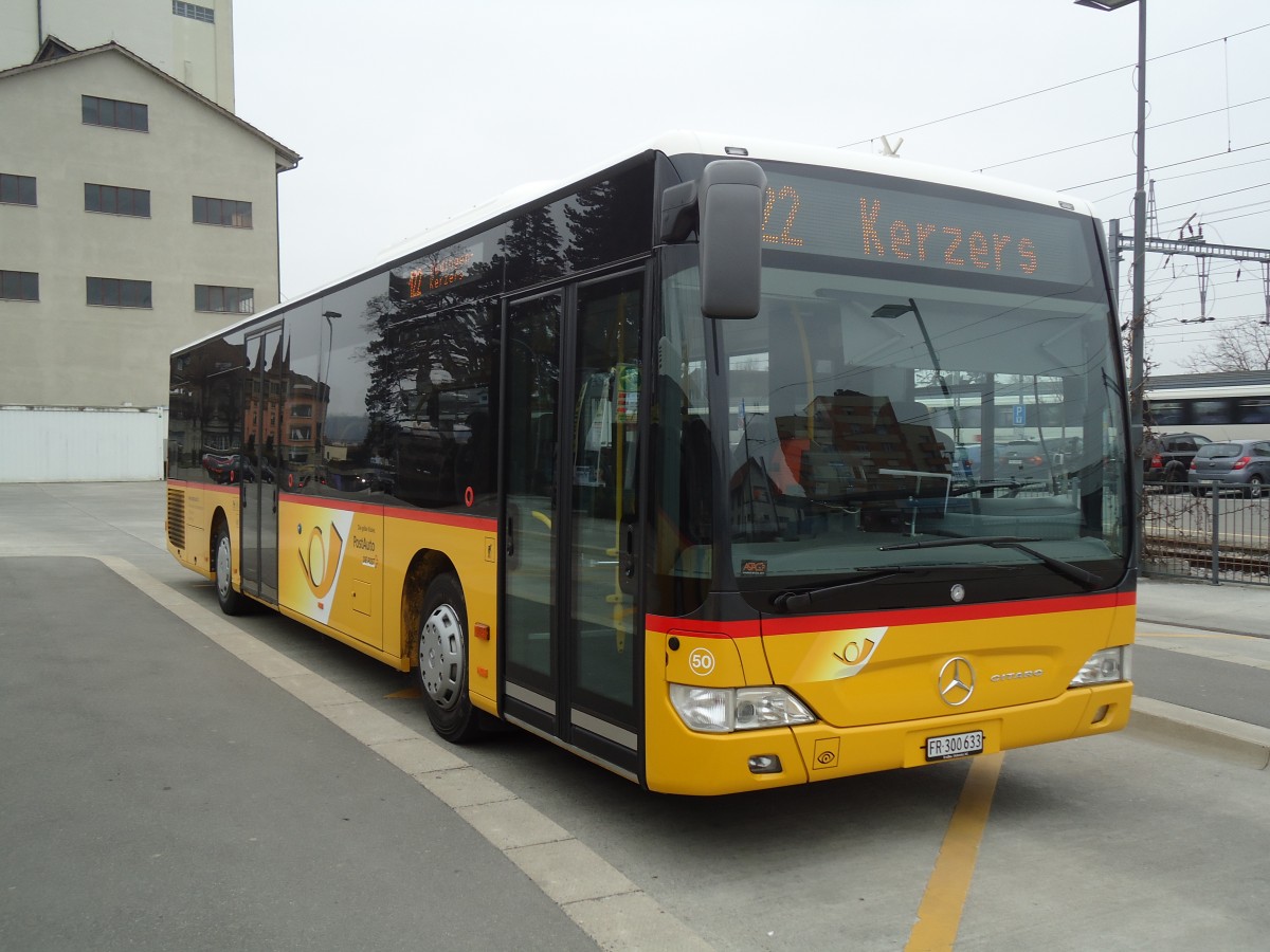 (132'728) - Wieland, Murten - Nr. 50/FR 300'633 - Mercedes (ex Klopfstein, Laupen Nr. 10) am 7. M�rz 2011 beim Bahnhof D�dingen