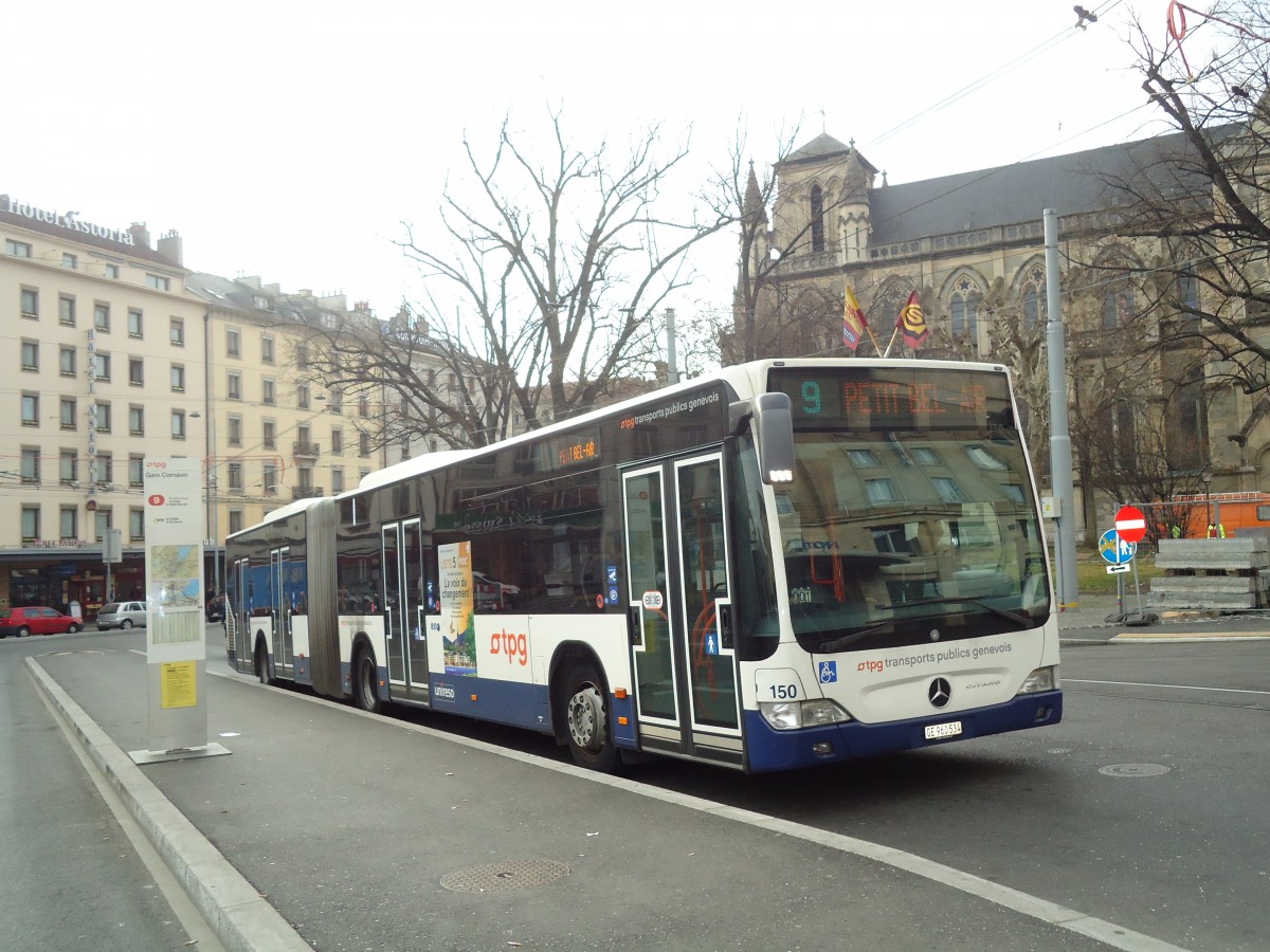 (132'814) - TPG Gen�ve - Nr. 150/GE 960'534 - Mercedes am 10. M�rz 2011 beim Bahnhof Gen�ve