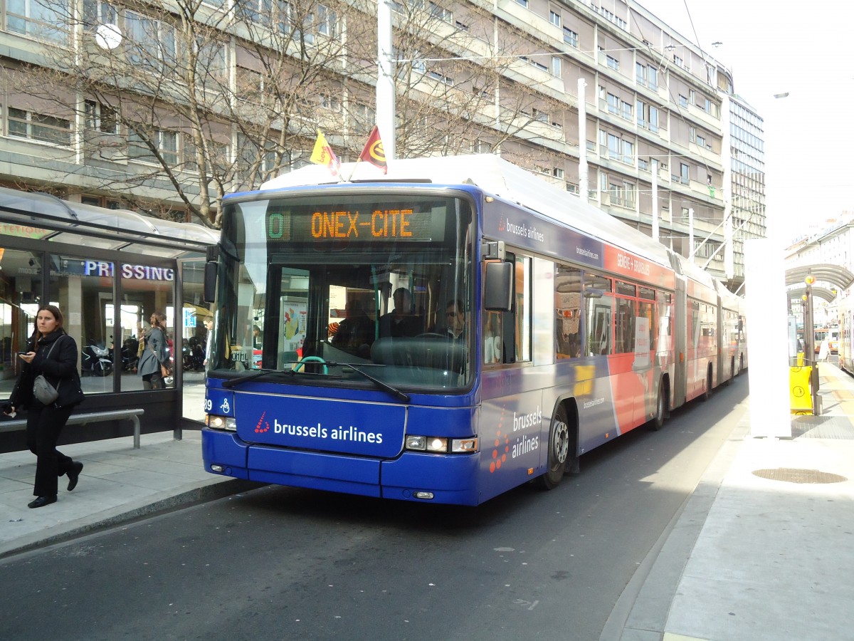 (132'883) - TPG Gen�ve - Nr. 789 - Hess/Hess Doppelgelenktrolleybus am 10. M�rz 2011 in Gen�ve, Coutance