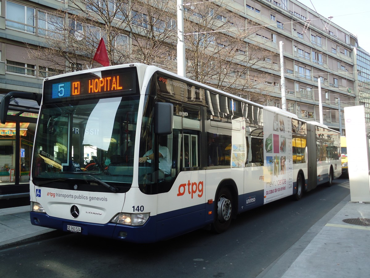 (132'922) - TPG Gen�ve - Nr. 140/GE 960'524 - Mercedes am 10. M�rz 2011 in Gen�ve, Coutance