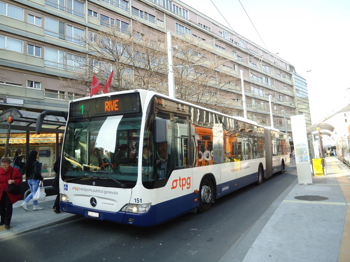 (132'932) - TPG Gen�ve - Nr. 151/GE 960'535 - Mercedes am 10. M�rz 2011 in Gen�ve, Coutance