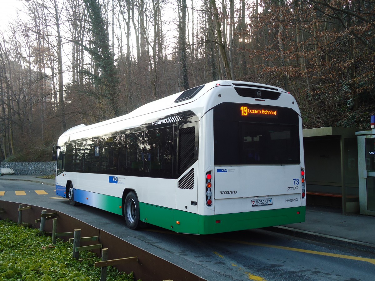 (132'962) - VBL Luzern - Nr. 73/LU 250'372 - Volvo am 11. M�rz 2011 in Luzern, Friedental