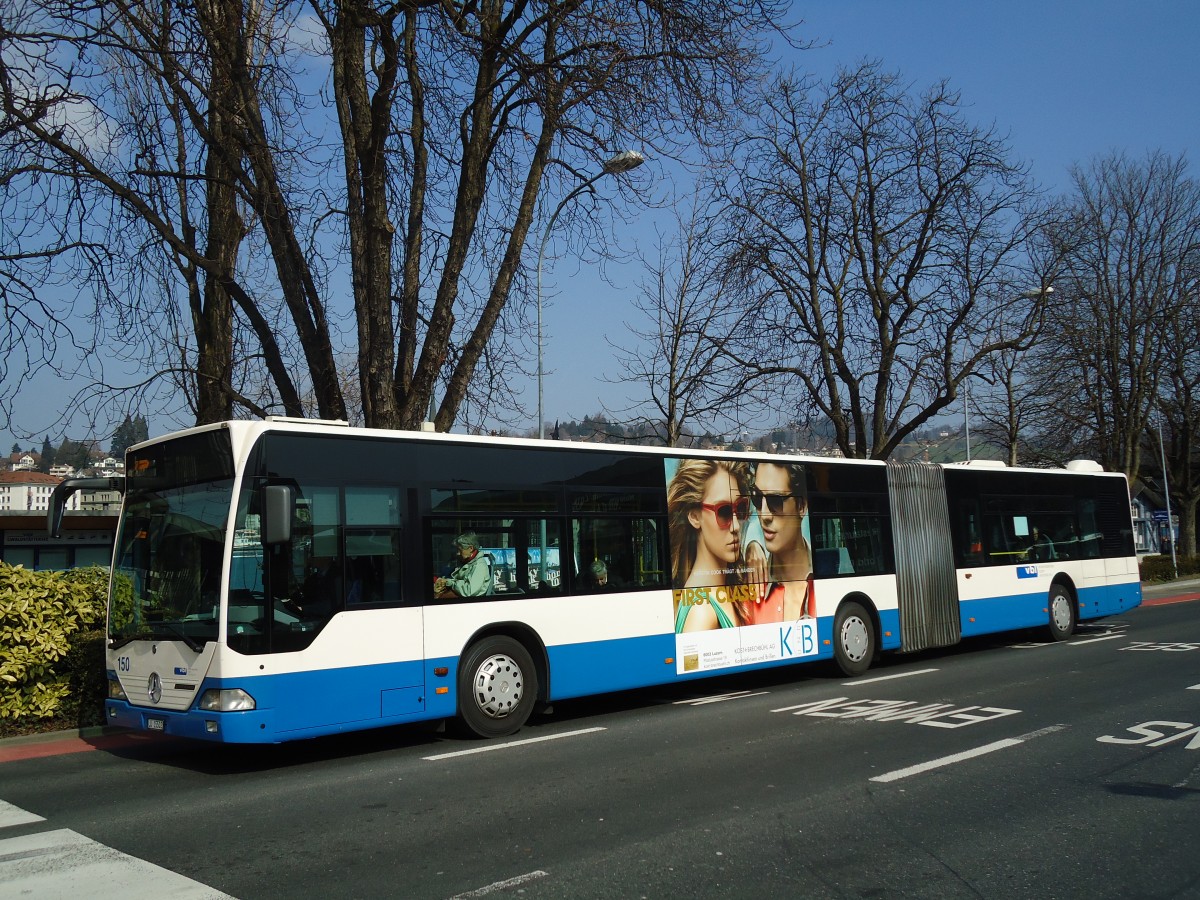 (133'022) - VBL Luzern - Nr. 150/LU 15'502 - Mercedes (ex Heggli, Kriens Nr. 712) am 11. M�rz 2011 beim Bahnhof Luzern