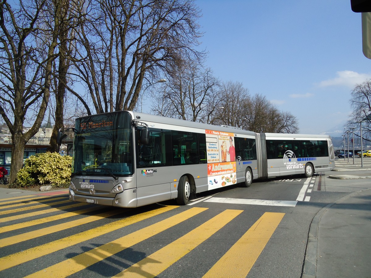 (133'031) - AAGR Rothenburg - Nr. 40/LU 15'050 - Irisbus am 11. M�rz 2011 beim Bahnhof Luzern