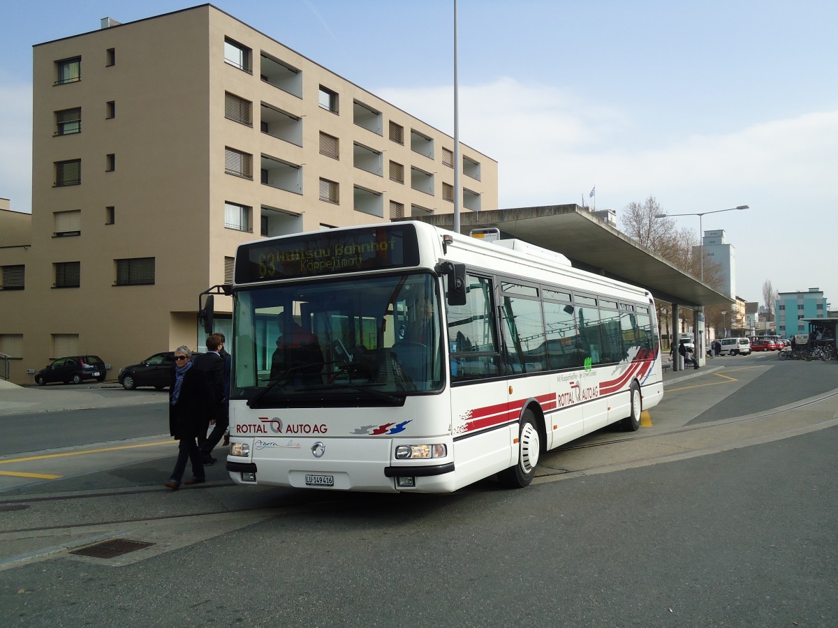 (133'046) - ARAG Ruswil - Nr. 4/LU 149'416 - Irisbus am 11. M�rz 2011 beim Bahnhof Sursee