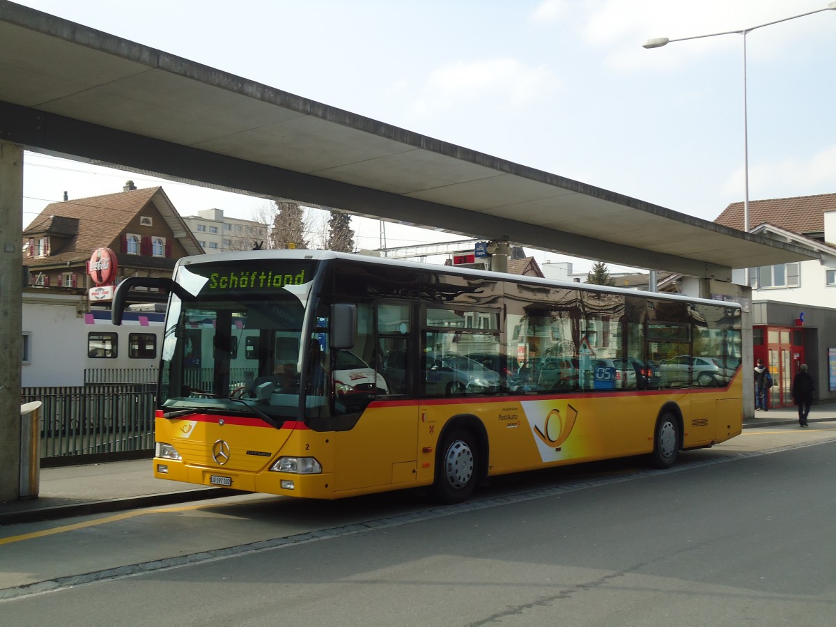 (133'047) - H�fliger, Sursee - Nr. 2/LU 197'102 - Mercedes (ex PostAuto Nordschweiz Nr. 2; ex P 25'238) am 11. M�rz 2011 beim Bahnhof Sursee