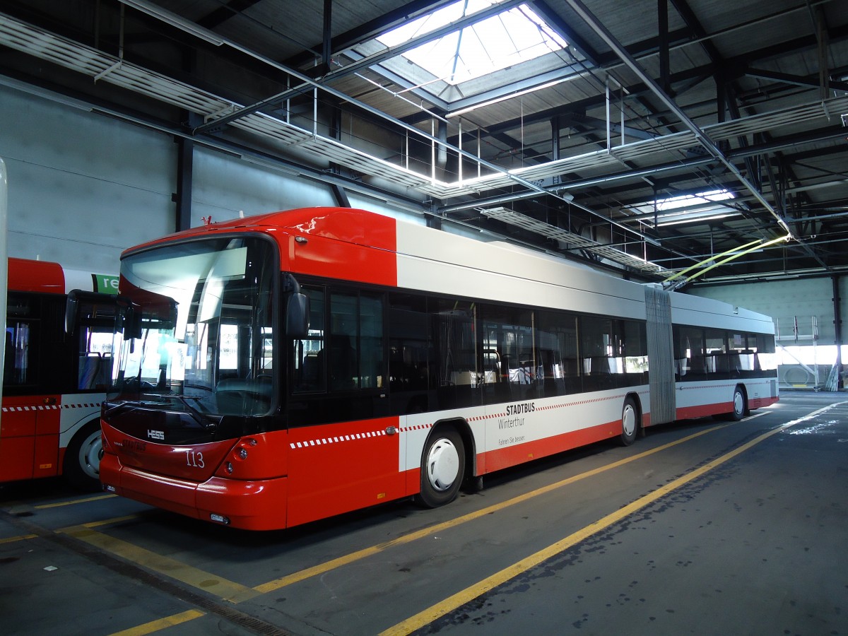 (133'095) - SW Winterthur - Nr. 113 - Hess/Hess Gelenktrolleybus am 20. M�rz 2011 in Winterthur, Depot Gr�zefeld