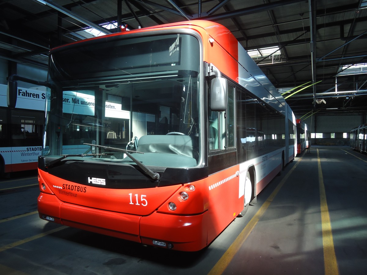 (133'097) - SW Winterthur - Nr. 115 - Hess/Hess Gelenktrolleybus am 20. M�rz 2011 in Winterthur, Depot Gr�zefeld
