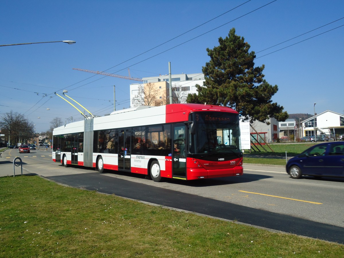 (133'137) - SW Winterthur - Nr. 109 - Hess/Hess Gelenktrolleybus am 20. M�rz 2011 in Winterthur, Eishalle
