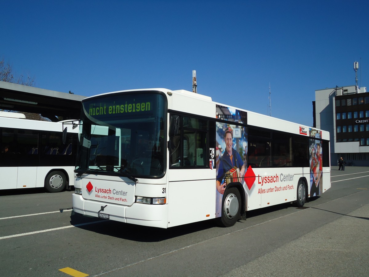 (133'147) - Busland, Burgdorf - Nr. 31/BE 567'511 - Volvo/Hess (ex AAGK Koppigen Nr. 11) am 21. M�rz 2011 beim Bahnhof Burgdorf