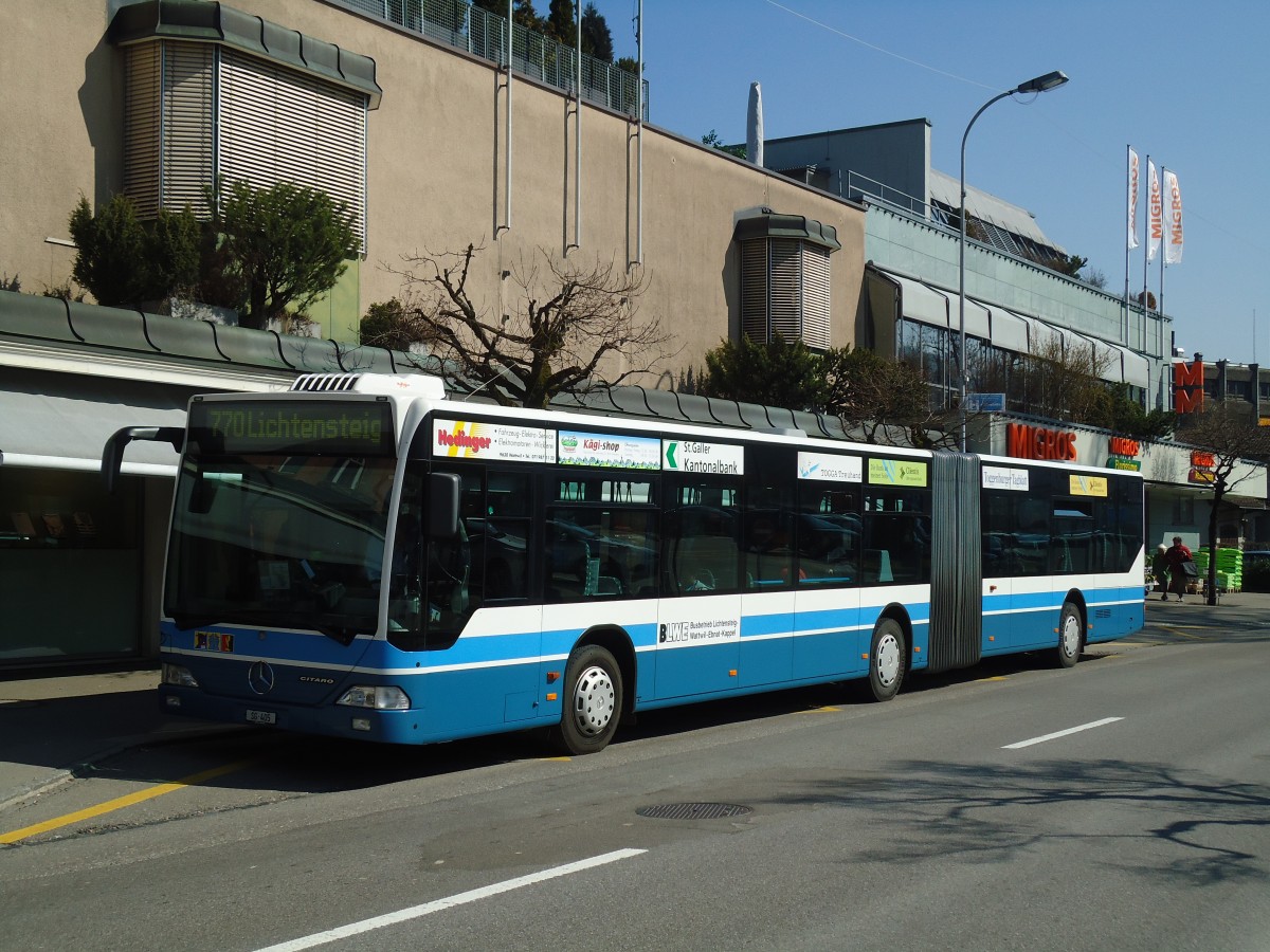 (133'156) - BLWE Wattwil - Nr. 1/SG 405 - Mercedes am 23. M�rz 2011 beim Bahnhof Wattwil