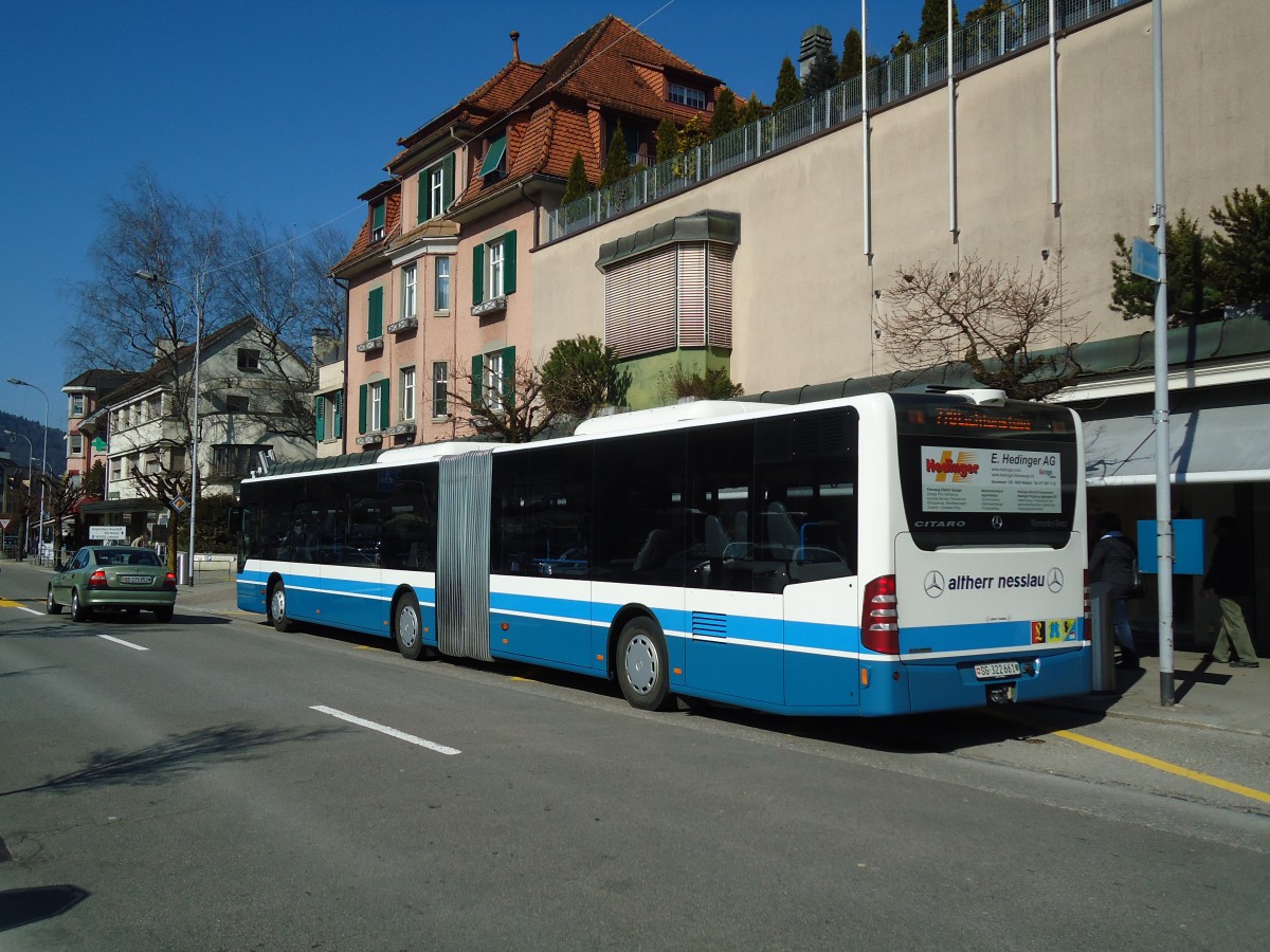 (133'164) - BLWE Wattwil - Nr. 5/SG 322'661 - Mercedes am 23. M�rz 2011 beim Bahnhof Wattwil