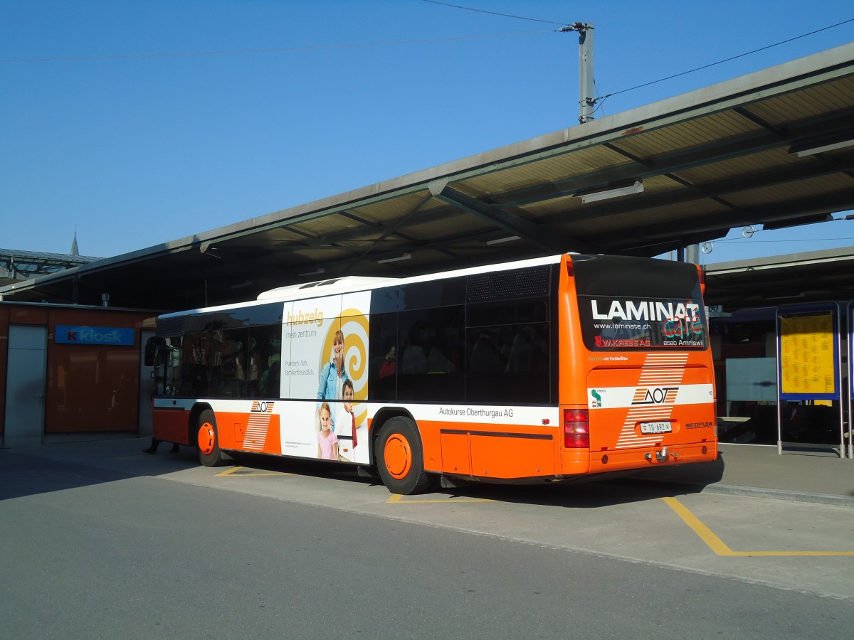 (133'165) - AOT Amriswil - Nr. 10/TG 692 - Neoplan am 23. M�rz 2011 beim Bahnhof Romanshorn