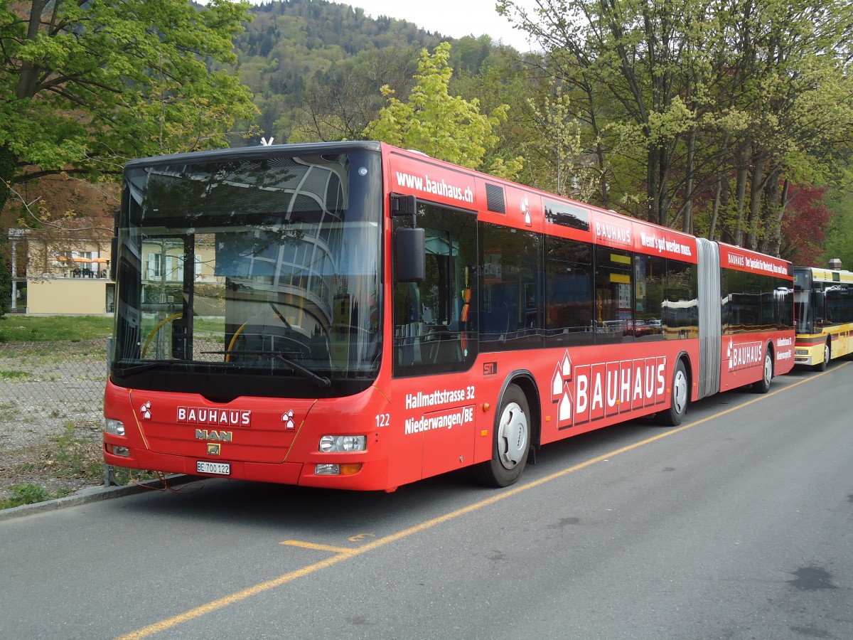 (133'342) - STI Thun - Nr. 122/BE 700'122 - MAN am 18. April 2011 bei der Schiffl�ndte Thun