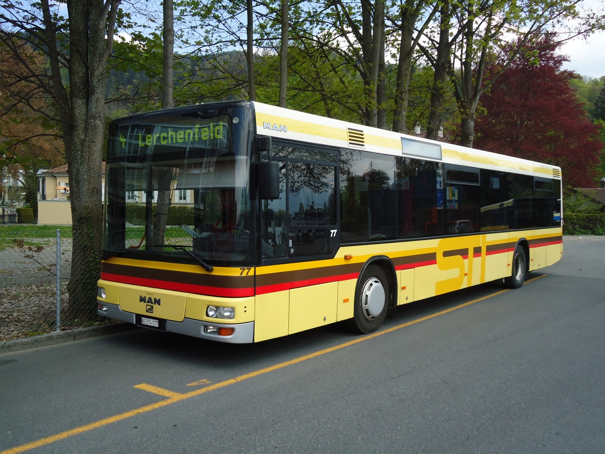 (133'343) - STI Thun - Nr. 77/BE 274'177 - MAN am 18. April 2011 bei der Schiffl�ndte Thun