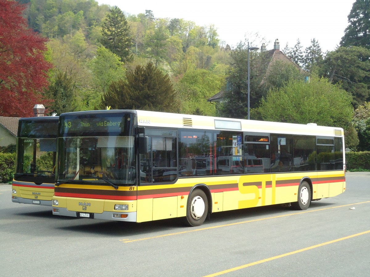 (133'345) - STI Thun - Nr. 81/BE 543'381 - MAN am 18. April 2011 bei der Schiffl�ndte Thun