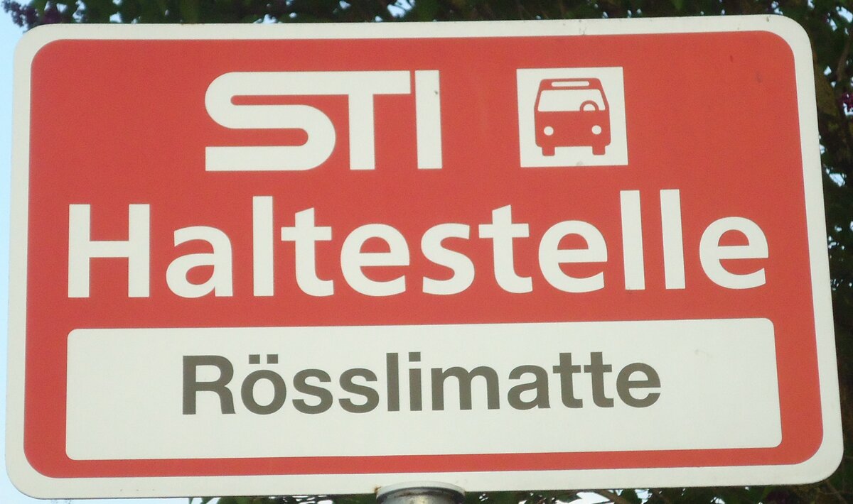 (133'354) - STI-Haltestellenschild - Gwatt, R�sslimatte - am 21. April 2011