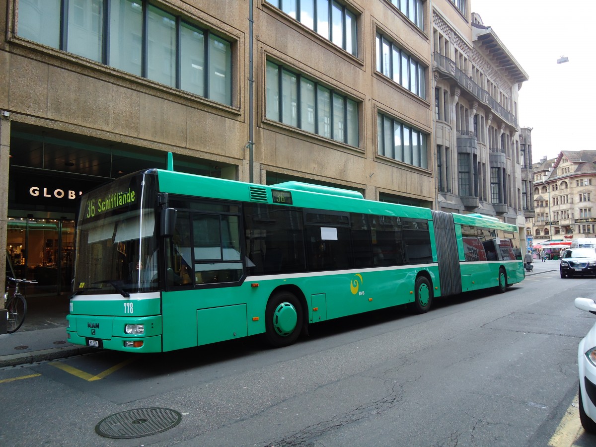 (133'708) - BVB Basel - Nr. 778/BS 3278 - MAN am 16. Mai 2011 in Basel, Schiffl�nde