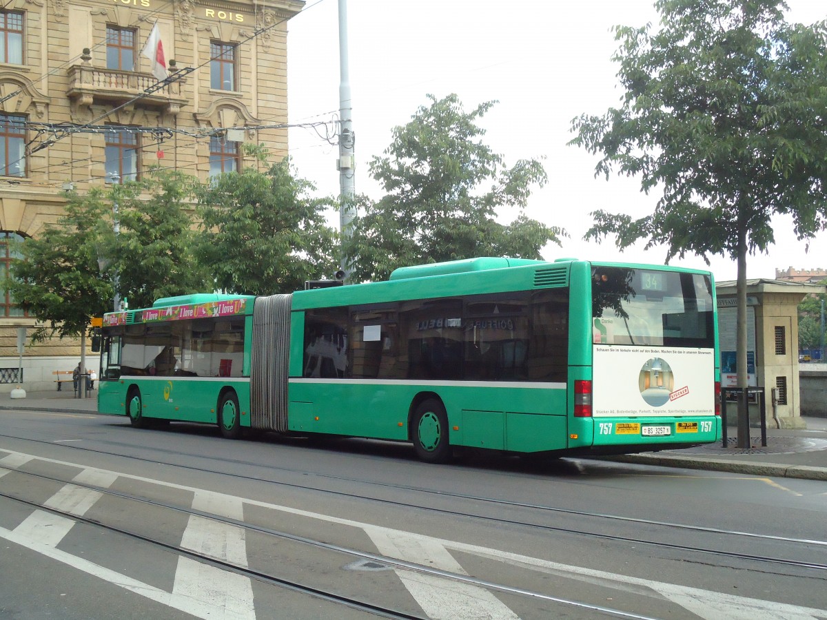 (133'711) - BVB Basel - Nr. 757/BS 3257 - MAN am 16. Mai 2011 in Basel, Schiffl�nde
