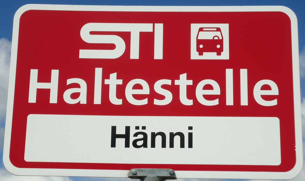 (133'874) - STI-Haltestellenschild - Unterlangenegg, H�nni - am 28. Mai 2011