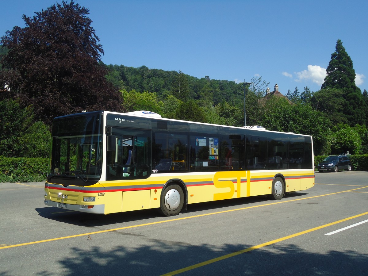 (134'536) - STI Thun - Nr. 129/BE 800'129 - MAN am 27. Juni 2011 bei der Schiffl�ndte Thun
